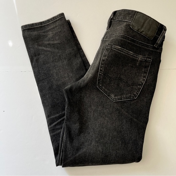 American Eagle AE AirFlex 360 Patched Slim Jean Real Good Black Blaze Sz 28 x 28 - Picture 2 of 14